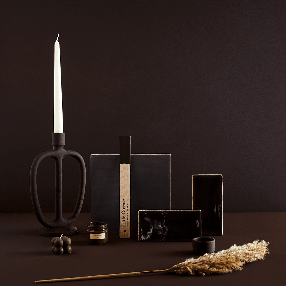 Little Greene Purple Brown Square Tile