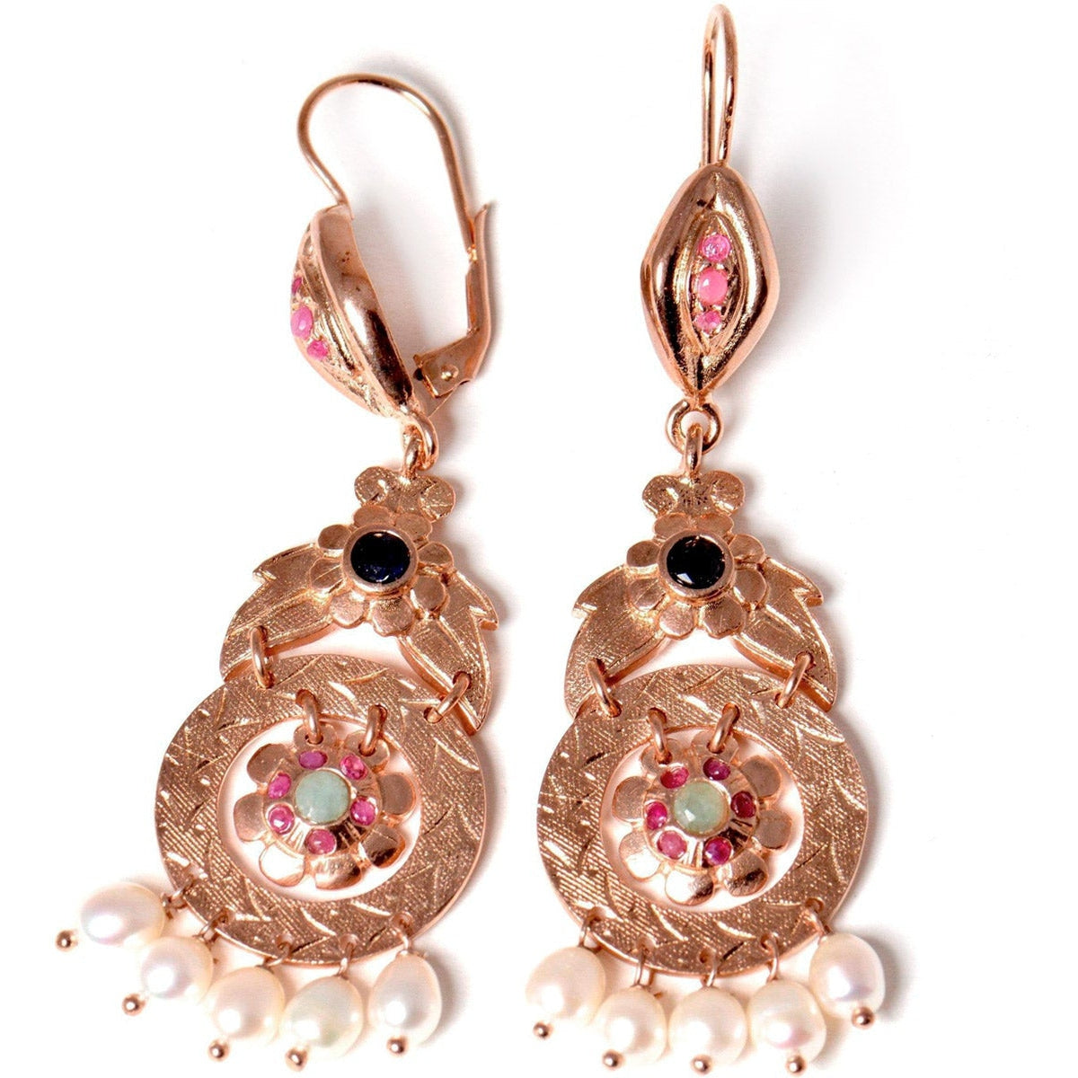 Orecchini Pendenti Con Pietre Multicolore - Argento 925