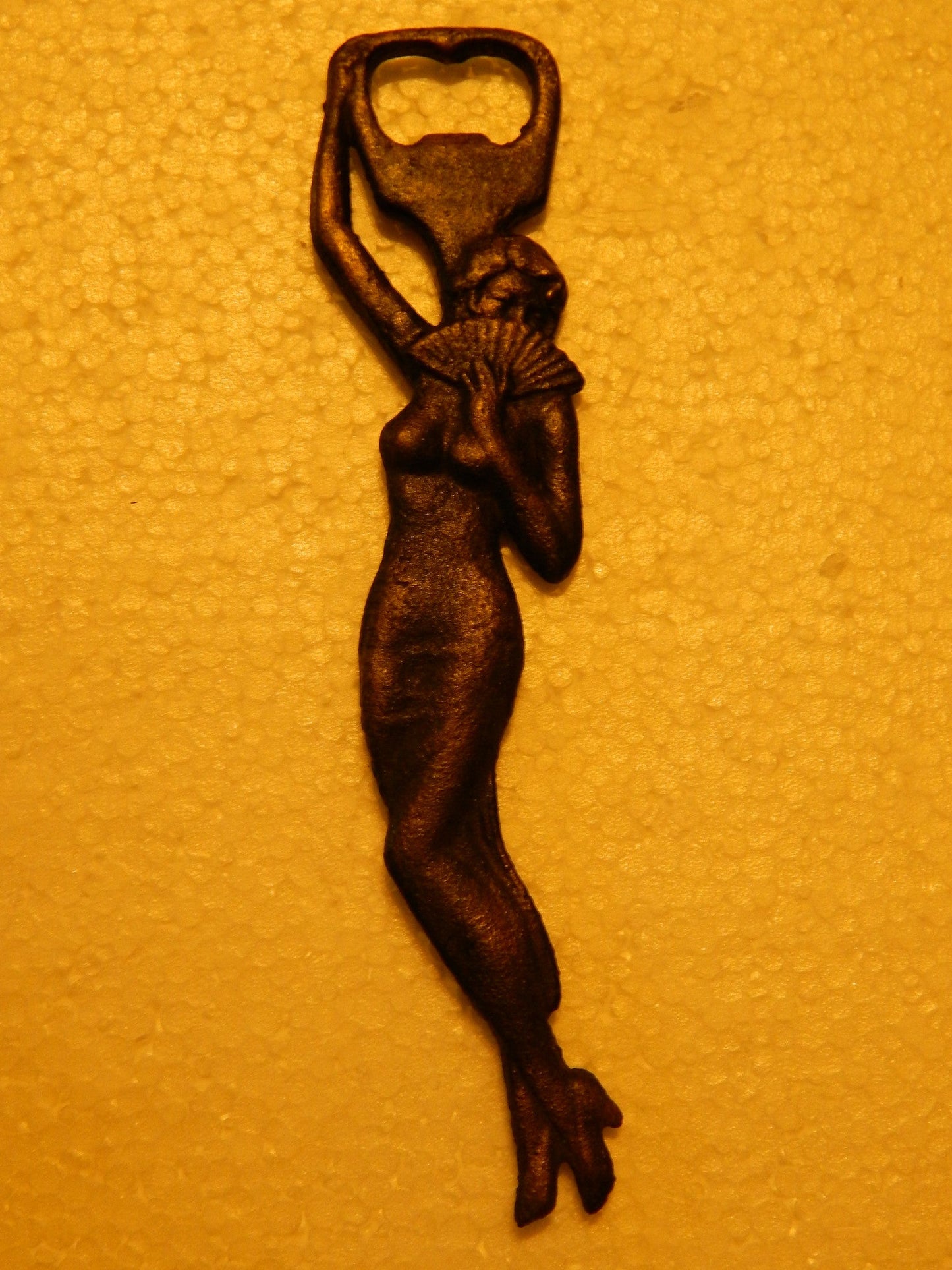 Bottle Opener -Cast Iron Girl With Fan