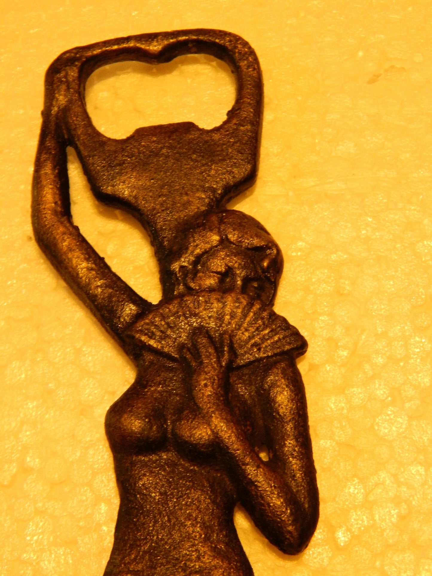 Bottle Opener -Cast Iron Girl With Fan