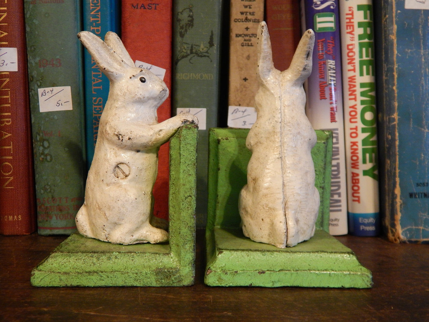 Book End - Cast Iron Pair Rabbit