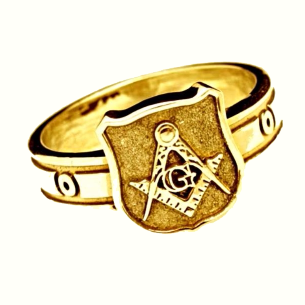 Pillar of Strength Masonic Ring, Gold