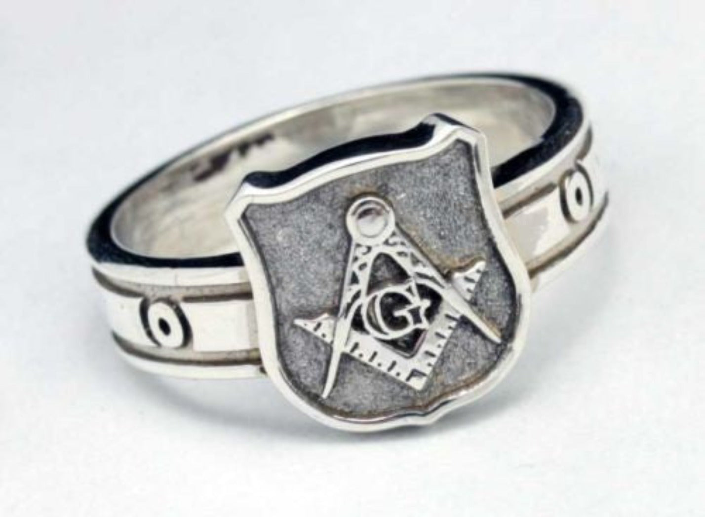 Pillar of Strength Masonic Ring, Sterling Silver