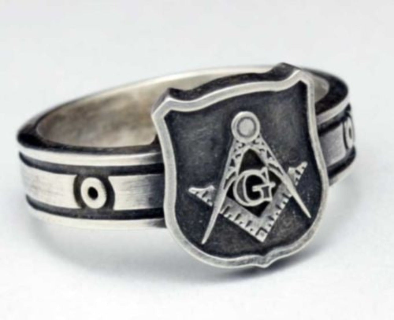 Pillar of Strength Masonic Ring, Sterling Silver
