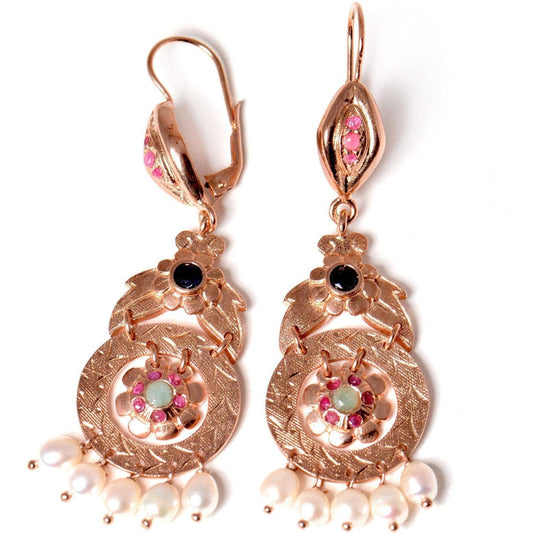 Orecchini Pendenti Con Pietre Multicolore - Argento 925