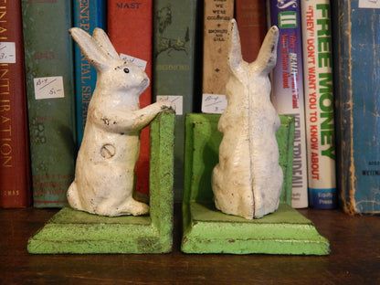 Book End - Cast Iron Pair Rabbit