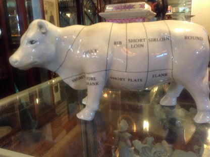 Cow Porcelain  Butcher Figurine Chart Statue