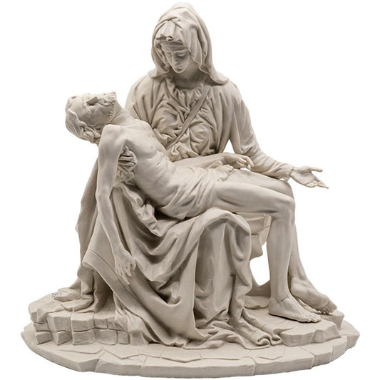 Piet¨¤ di Michelangelo in porcellana di Capodimonte  bianca bisquit, H.44 cm.